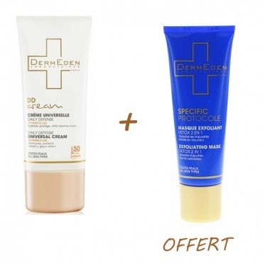 Dermeden dd creme spf50+masque exfoliant detox 2en1 pack